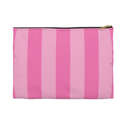 Pink Striped Accessory Pouch