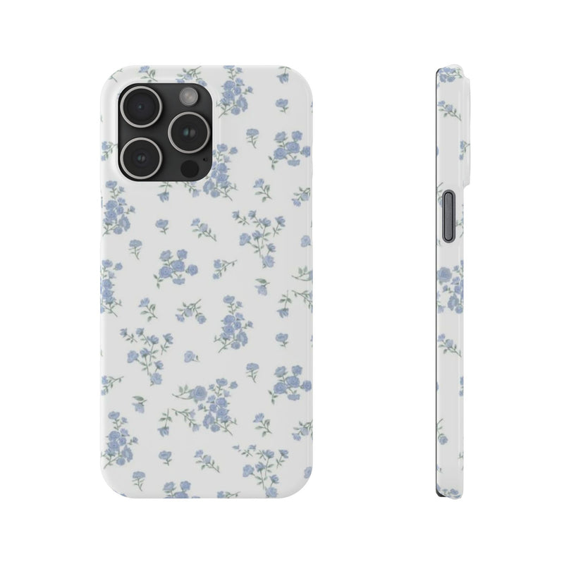 Blue Petals Slim iPhone Case