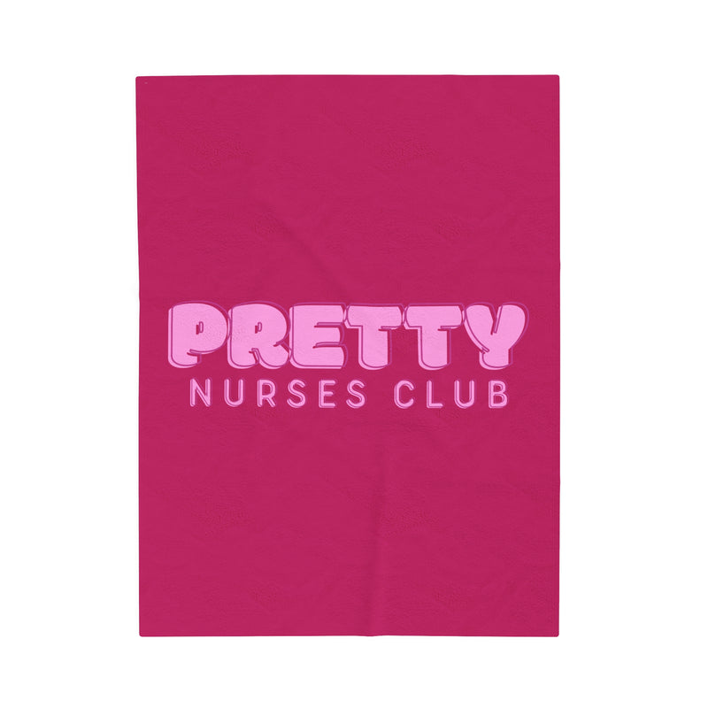 Pretty Nurses Club Hot Pink Velveteen Plush Blanket