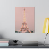 Sunset Paris Eiffel Tower Matte Canvas, Stretched