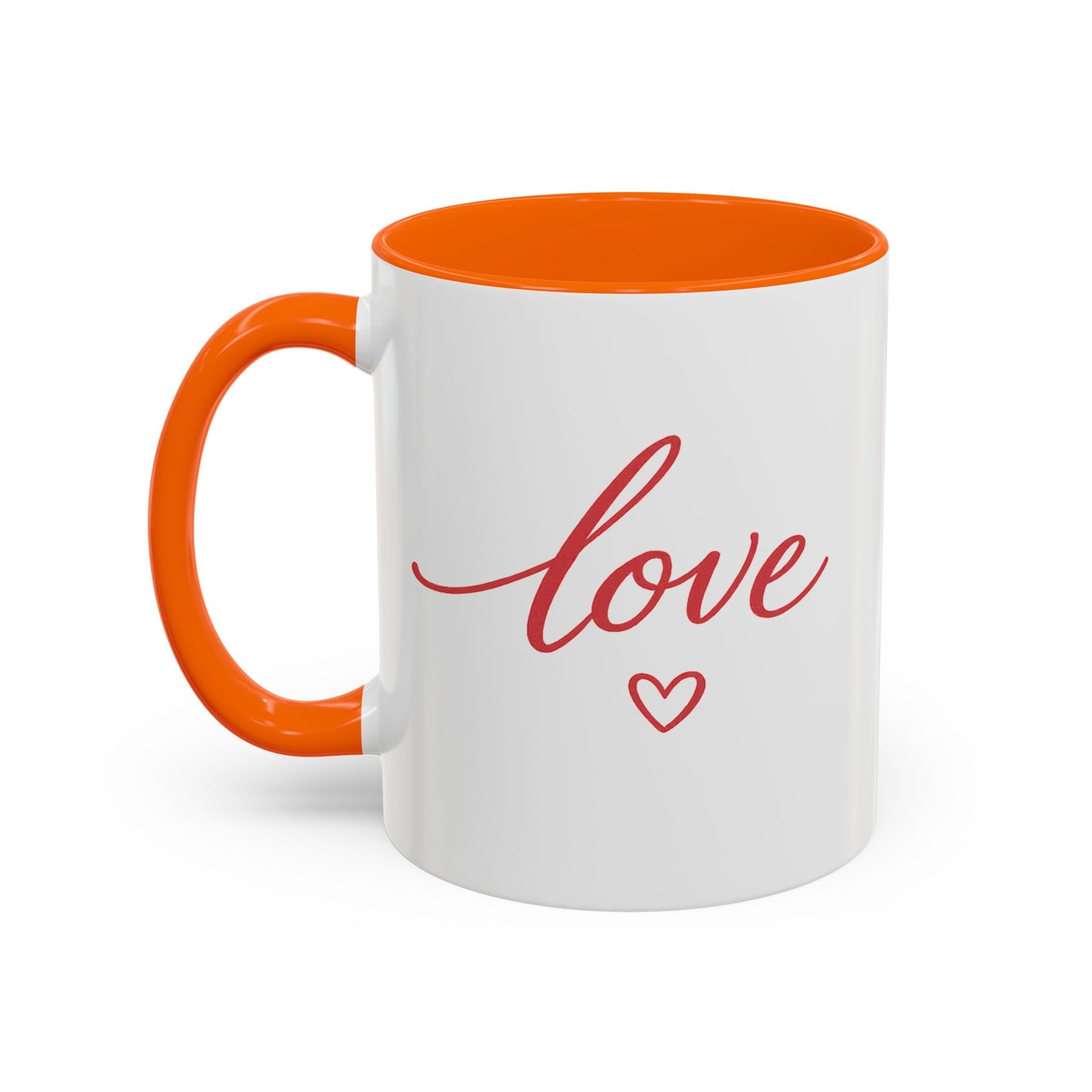 Love Script Accent Coffee Mug – Romantic Heart 11/15oz