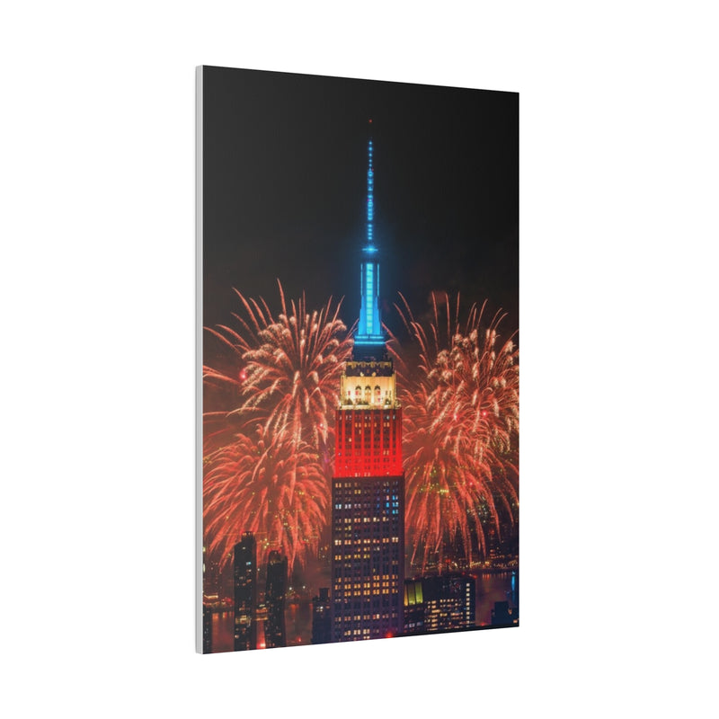 Fireworks in NYC Matte Canvas, Stretched