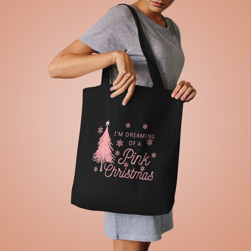 Dreaming of a Pink Christmas Cotton Tote Bag