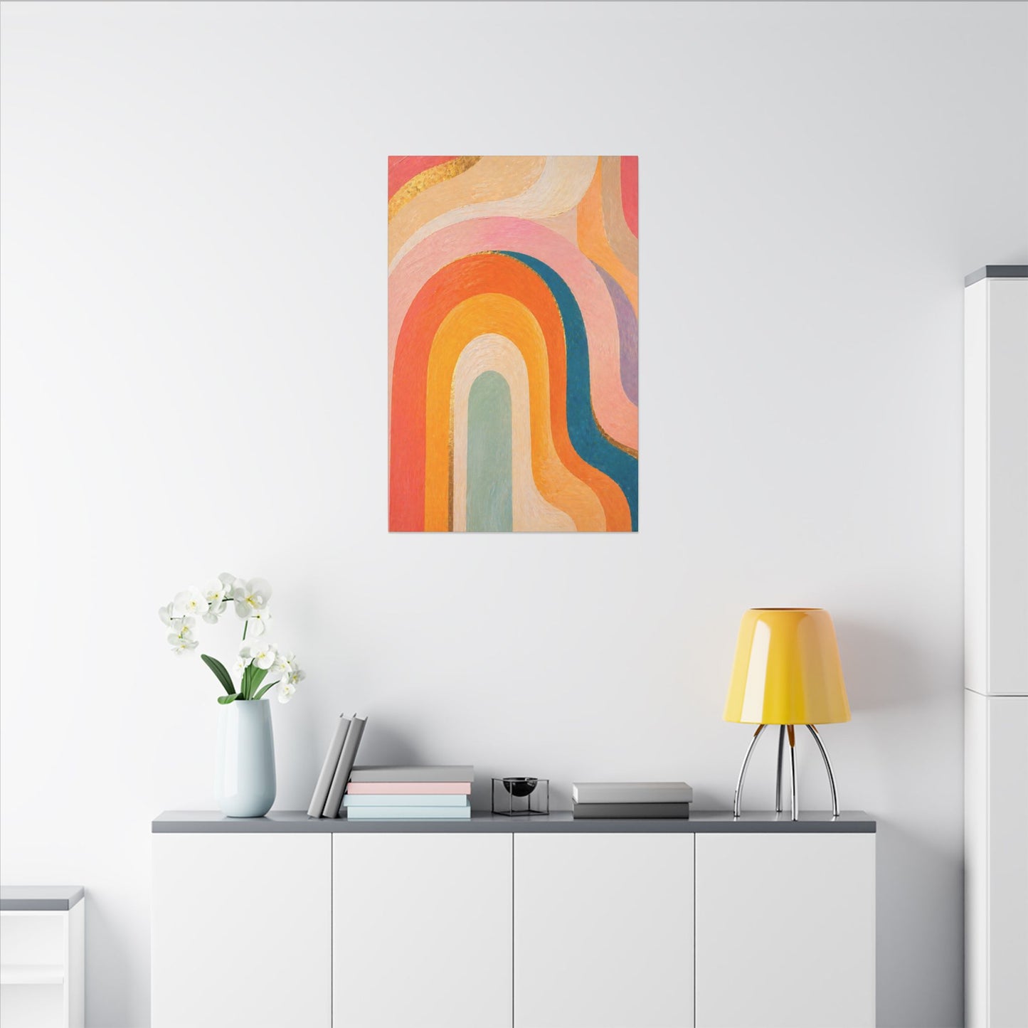 Retro Rainbow Arched Matte Canvas — Stretched Wall Art