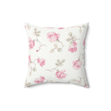 Blushing Rose Faux Suede Square Pillow