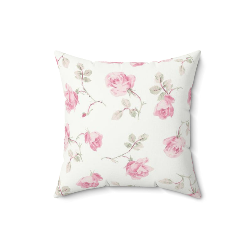 Blushing Rose Faux Suede Square Pillow