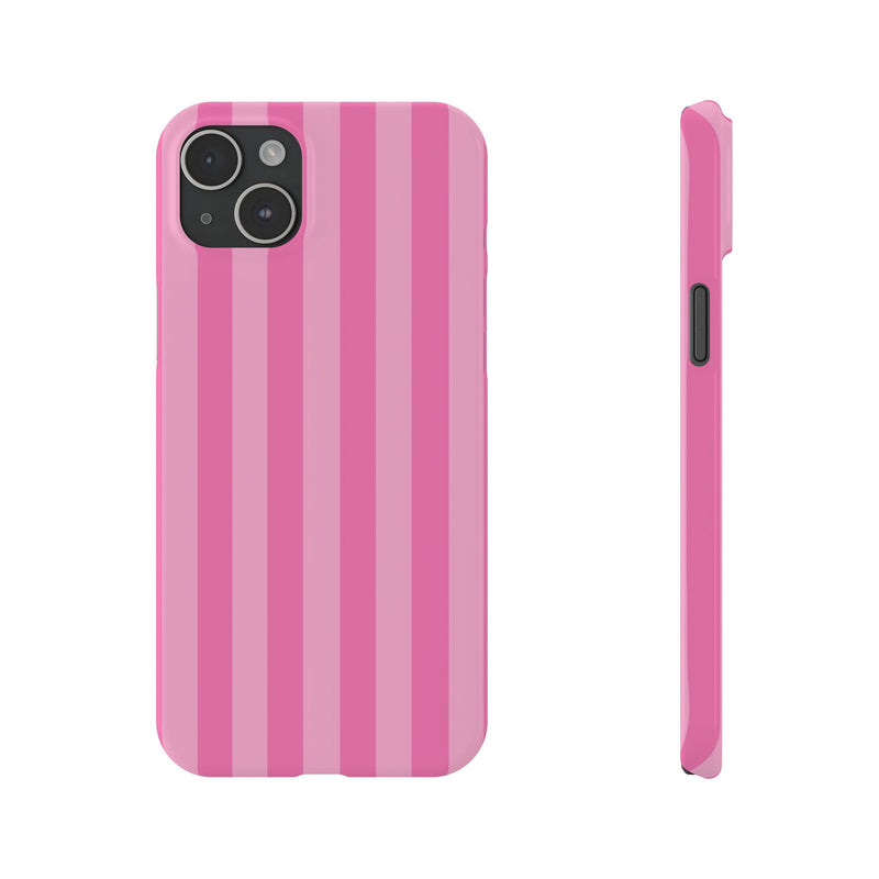 Pink Striped Slim iPhone Case