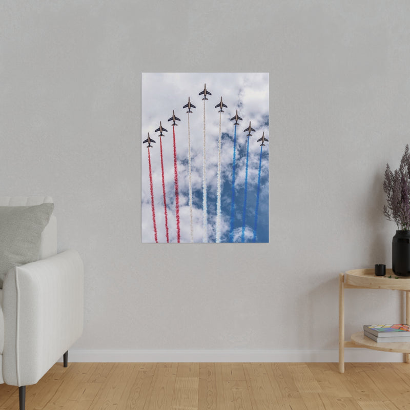 Red White and Blue Planes Matte Canvas, Stretched