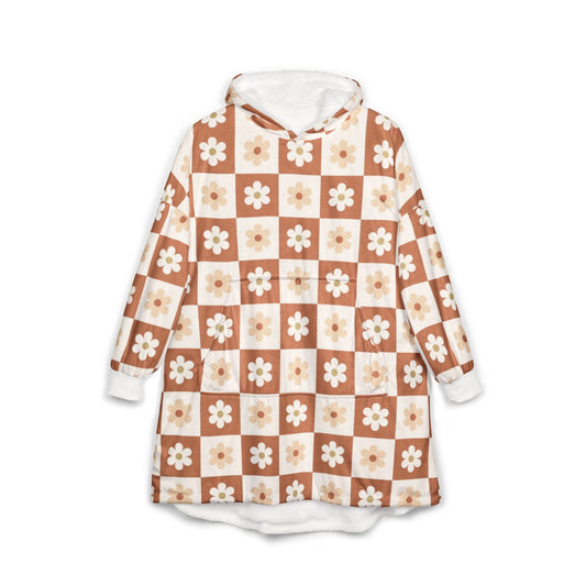 Daisy Checkered Hooded Blanket