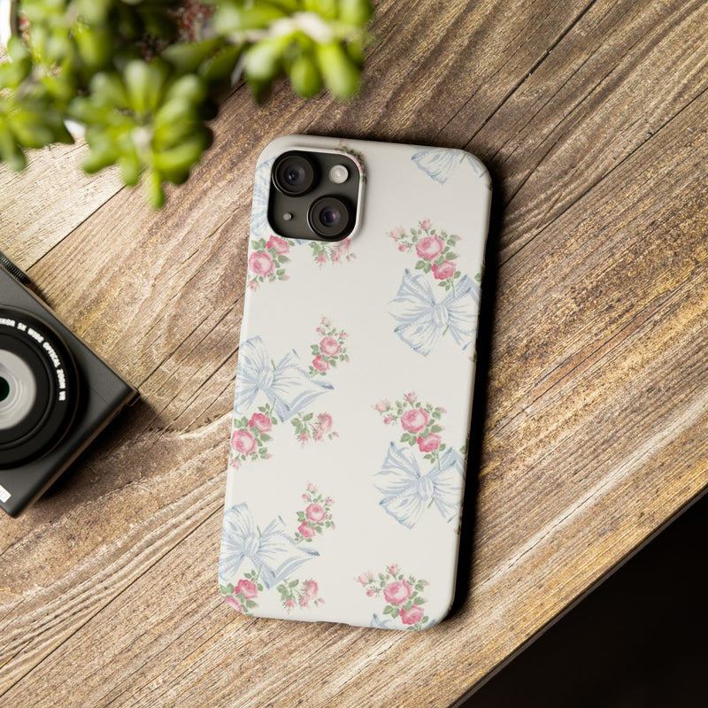 Rosa Beaux Blue Slim iPhone Case