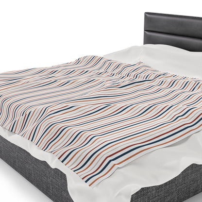 Boho Stripes Velveteen Plush Blanket