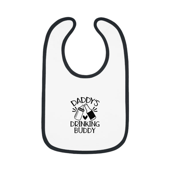 Daddy's Drinking Buddy Baby Contrast Trim Jersey Bib