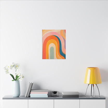 Retro Rainbow Arched Matte Canvas — Stretched Wall Art