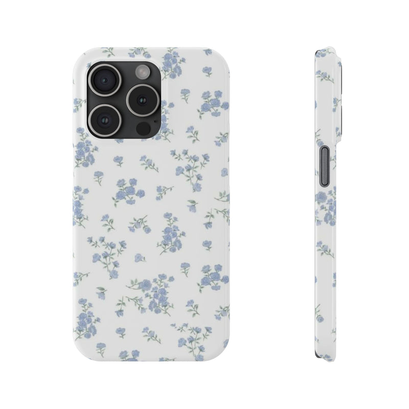 Blue Petals Slim iPhone Case