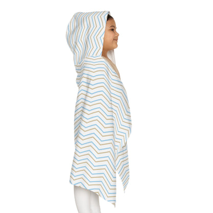 Blue Gold Zig-Zag Youth Hooded Towel