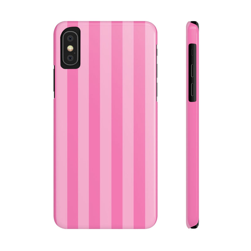 Pink Striped Slim iPhone Case