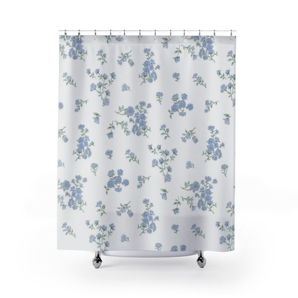 Blue Petals Shower Curtain