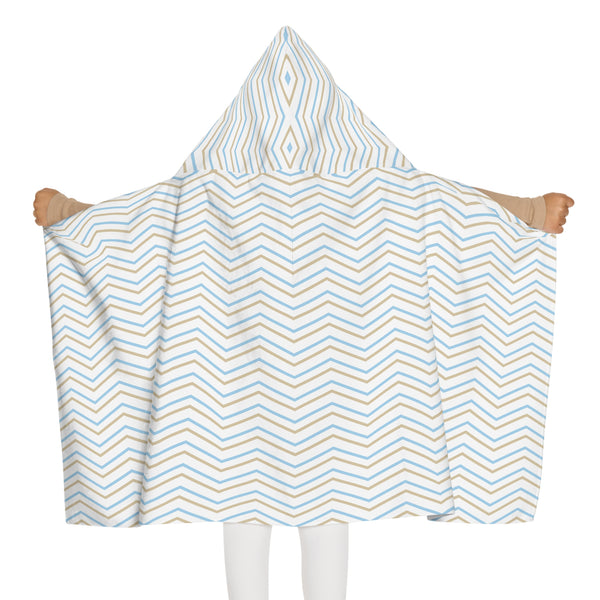 Blue Gold Zig-Zag Youth Hooded Towel