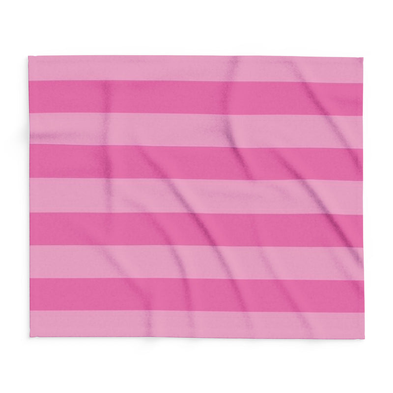 Pink Striped Arctic Fleece Blanket