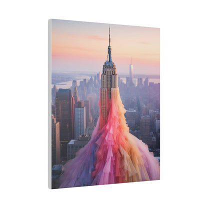 Pastel Empire State Matte Canvas, Stretched