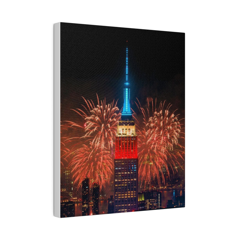 Fireworks in NYC Matte Canvas, Stretched