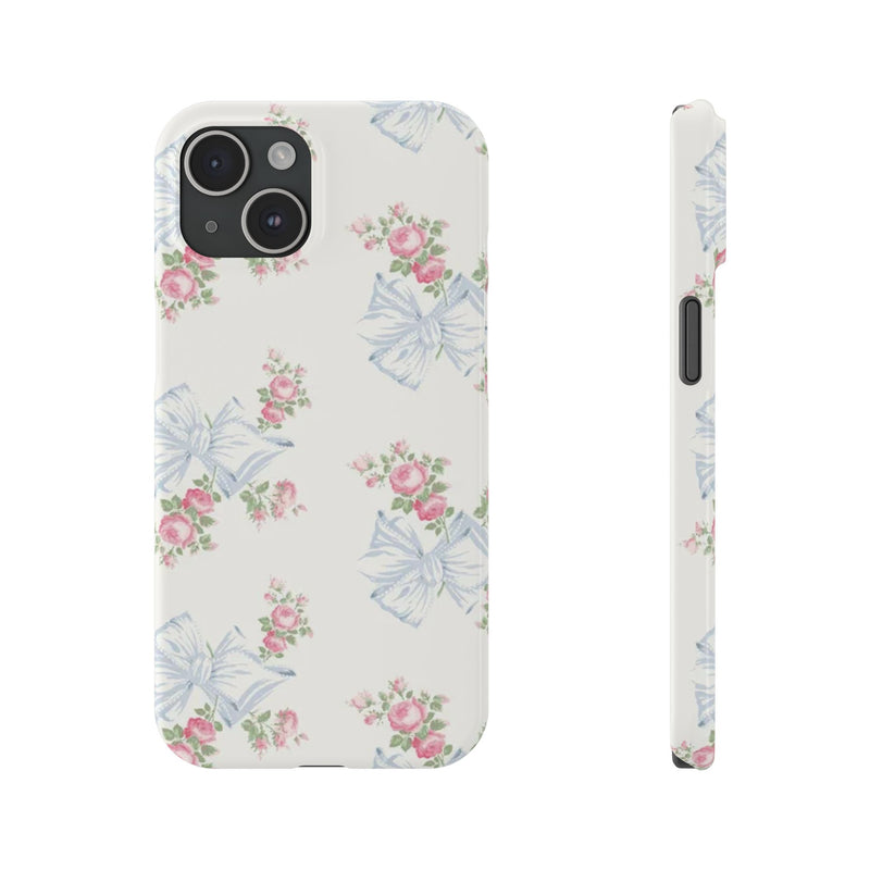 Rosa Beaux Blue Slim iPhone Case