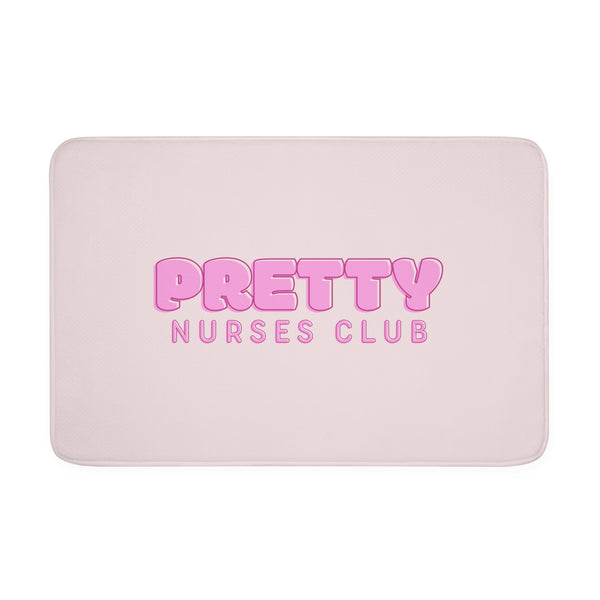 Pretty Nurses Club Pink Memory Foam Bath Mat