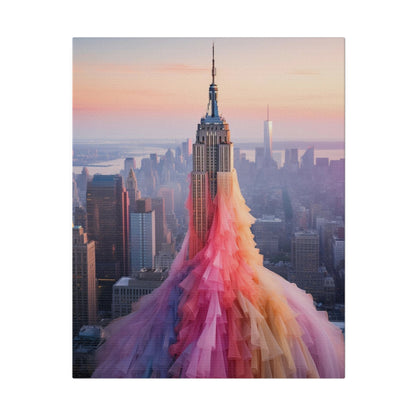 Pastel Empire State Matte Canvas, Stretched