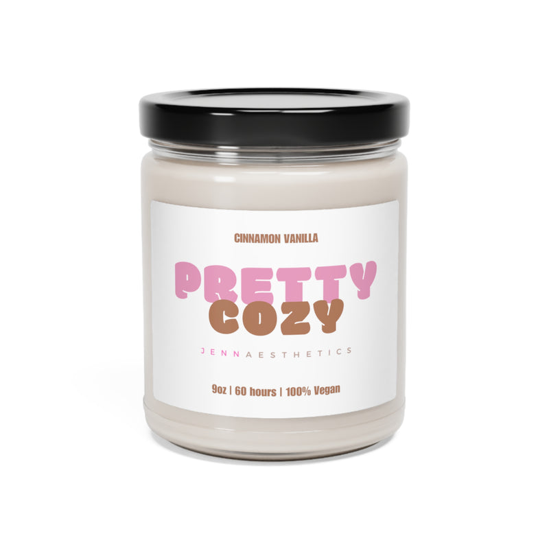 Pretty Cozy Cinnamon Vanilla Scented Soy Candle