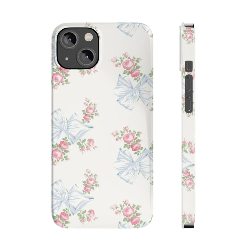 Rosa Beaux Blue Slim iPhone Case