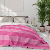 Pink Striped Arctic Fleece Blanket