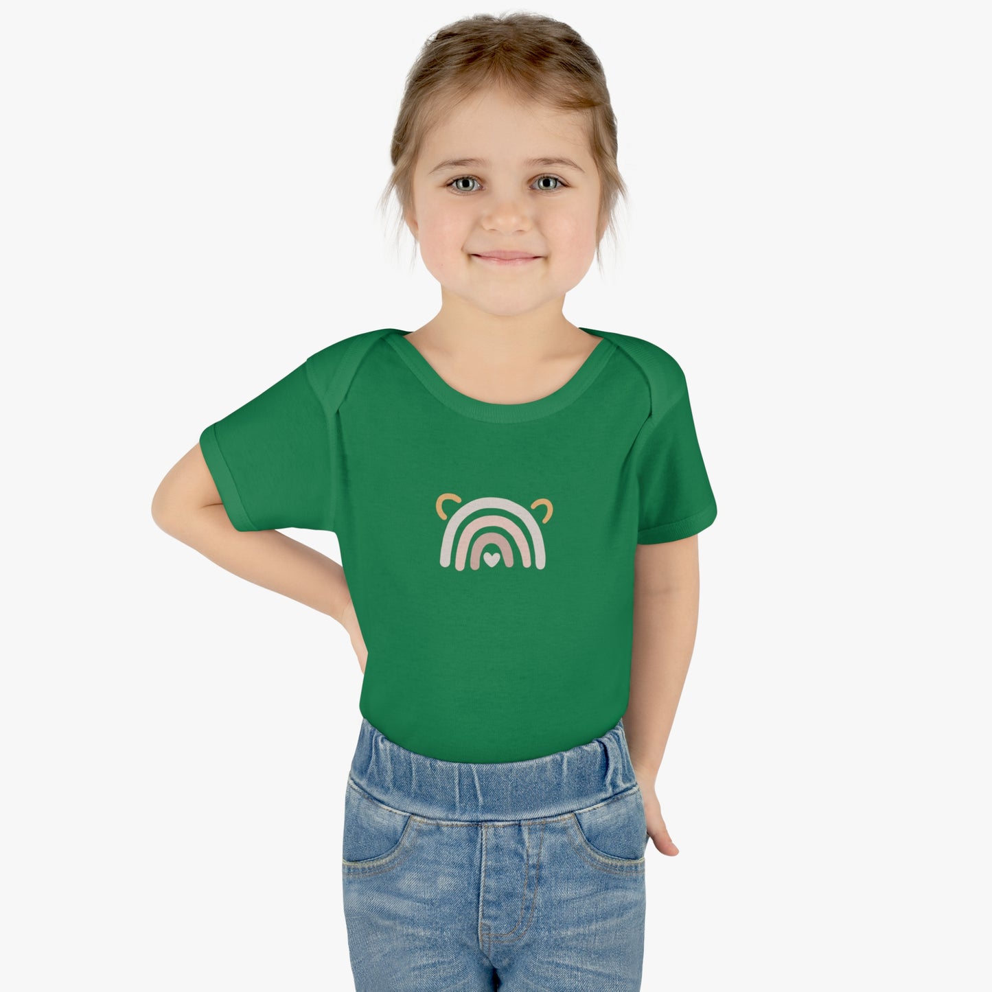 Rainbow Heart Baby Bodysuit