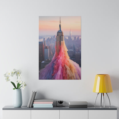 Pastel Empire State Matte Canvas, Stretched