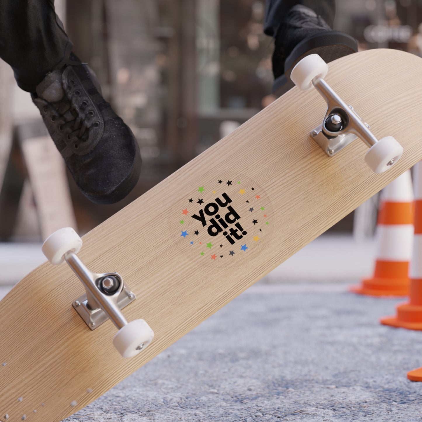 You Did It! Round Transparent Outdoor Sticker — Celebration Reward Decal