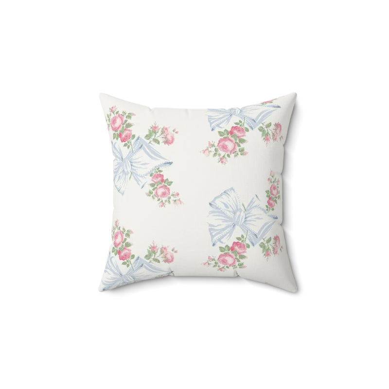 Rosa Beaux Blue Spun Polyester Square Pillow