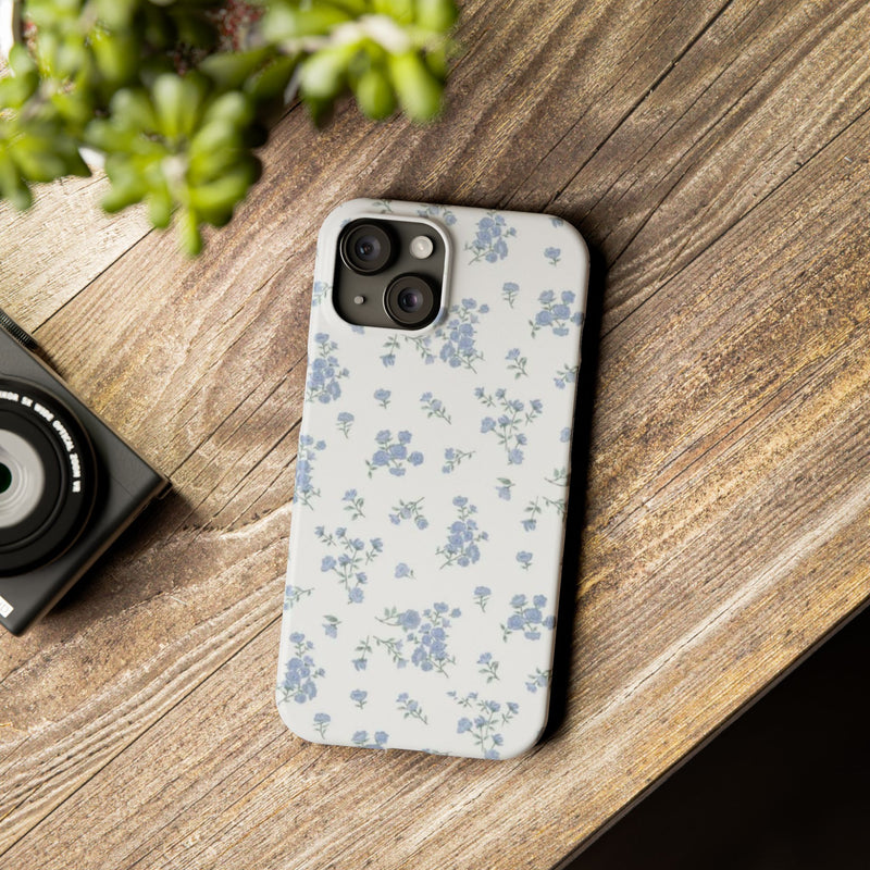 Blue Petals Slim iPhone Case