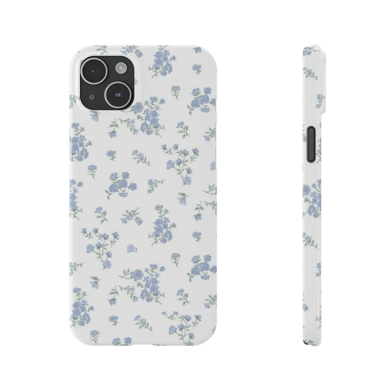 Blue Petals Slim iPhone Case