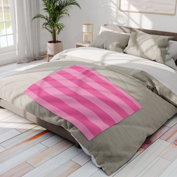 Pink Striped Arctic Fleece Blanket