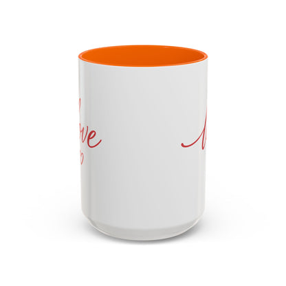 Love Script Accent Coffee Mug – Romantic Heart 11/15oz