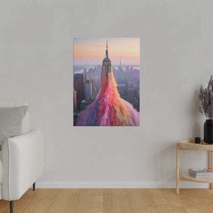 Pastel Empire State Matte Canvas, Stretched