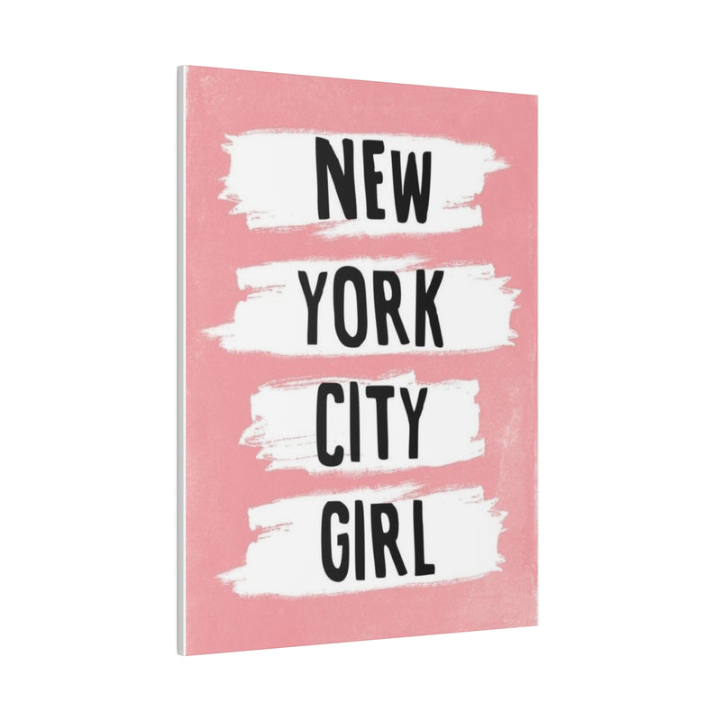 Pink NYC Girl Matte Canvas, Stretched