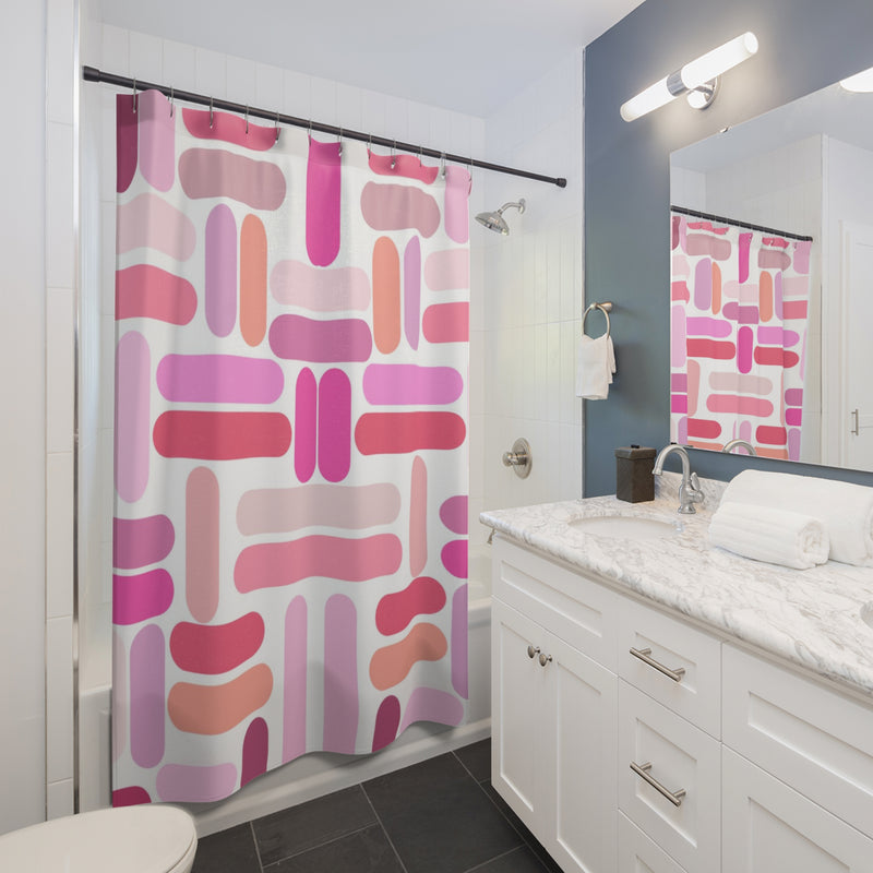 Pink Pillar Shower Curtain