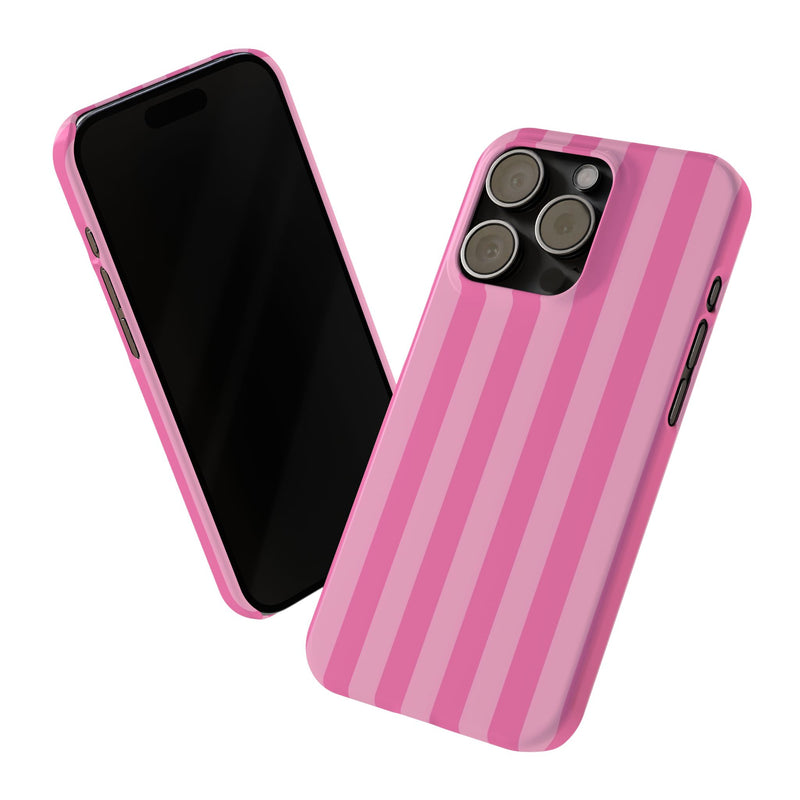 Pink Striped Slim iPhone Case