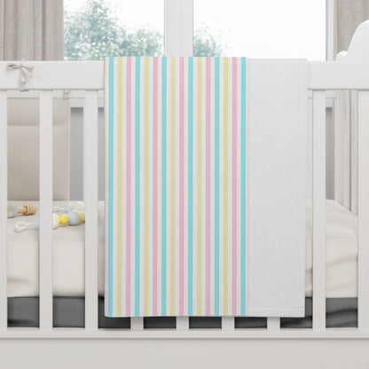 Cotton Candy Rainbow Soft Fleece Baby Blanket