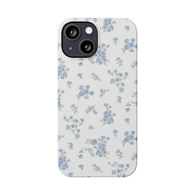 Blue Petals Slim iPhone Case