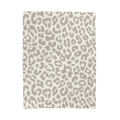 Beige Cheetah Print Velveteen Plush Blanket