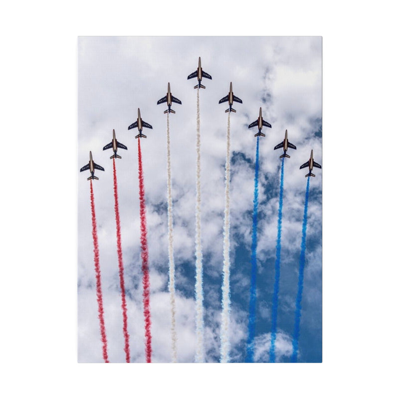 Red White and Blue Planes Matte Canvas, Stretched