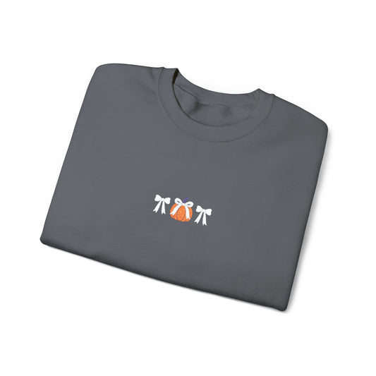 Coquette Pumpkin Embroidered Crewneck Sweatshirt