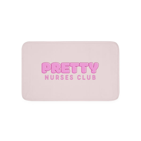 Pretty Nurses Club Pink Memory Foam Bath Mat