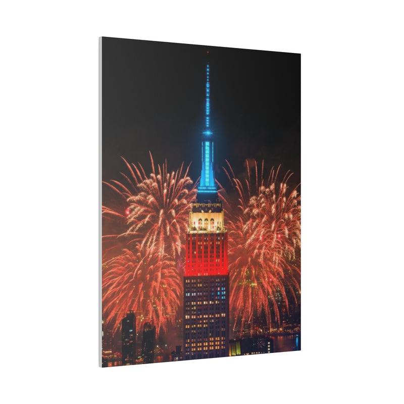 Fireworks in NYC Matte Canvas, Stretched